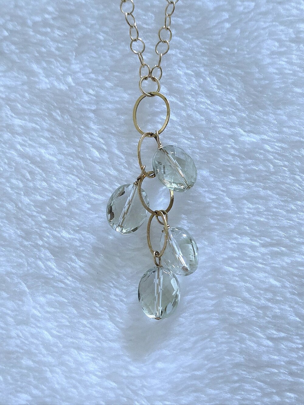 Gold💛 Necklace With Green💚 Amethyst Gemstones💎 - NWOT